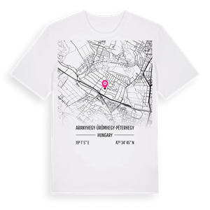 Aranyhegy-Ürömhegy-Péterhegy karta t-shirt – ekologisk bomull t-shirt från Pinshirt