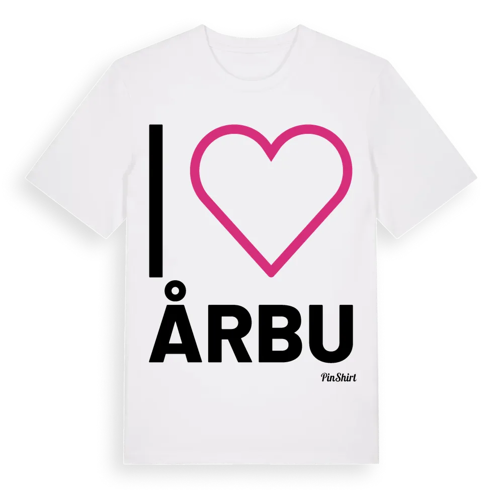 Jag älskar Årbu t-shirt stort tryck i miljö