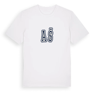 Aš college t-shirt – ekologisk bomull t-shirt från Pinshirt