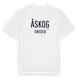 White t-shirt med Åskog i Sverige t-shirt