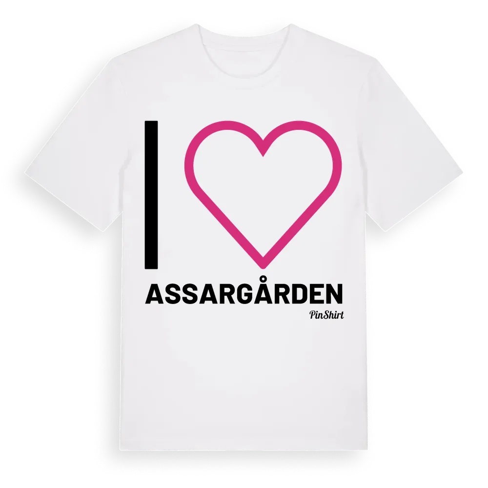 Jag älskar Assargården t-shirt stort tryck i miljö