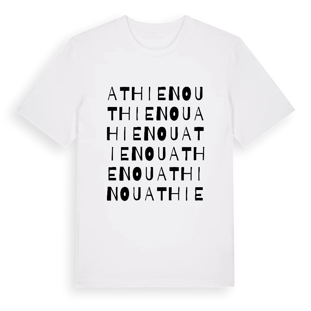 Athienou ordlek t-shirt – White, i miljö