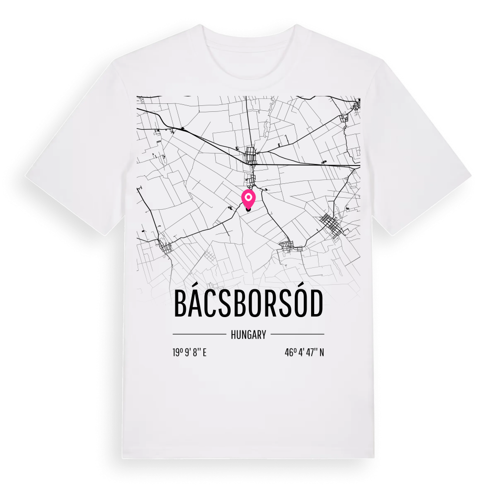 Bácsborsód karta t-shirt – White, i miljö