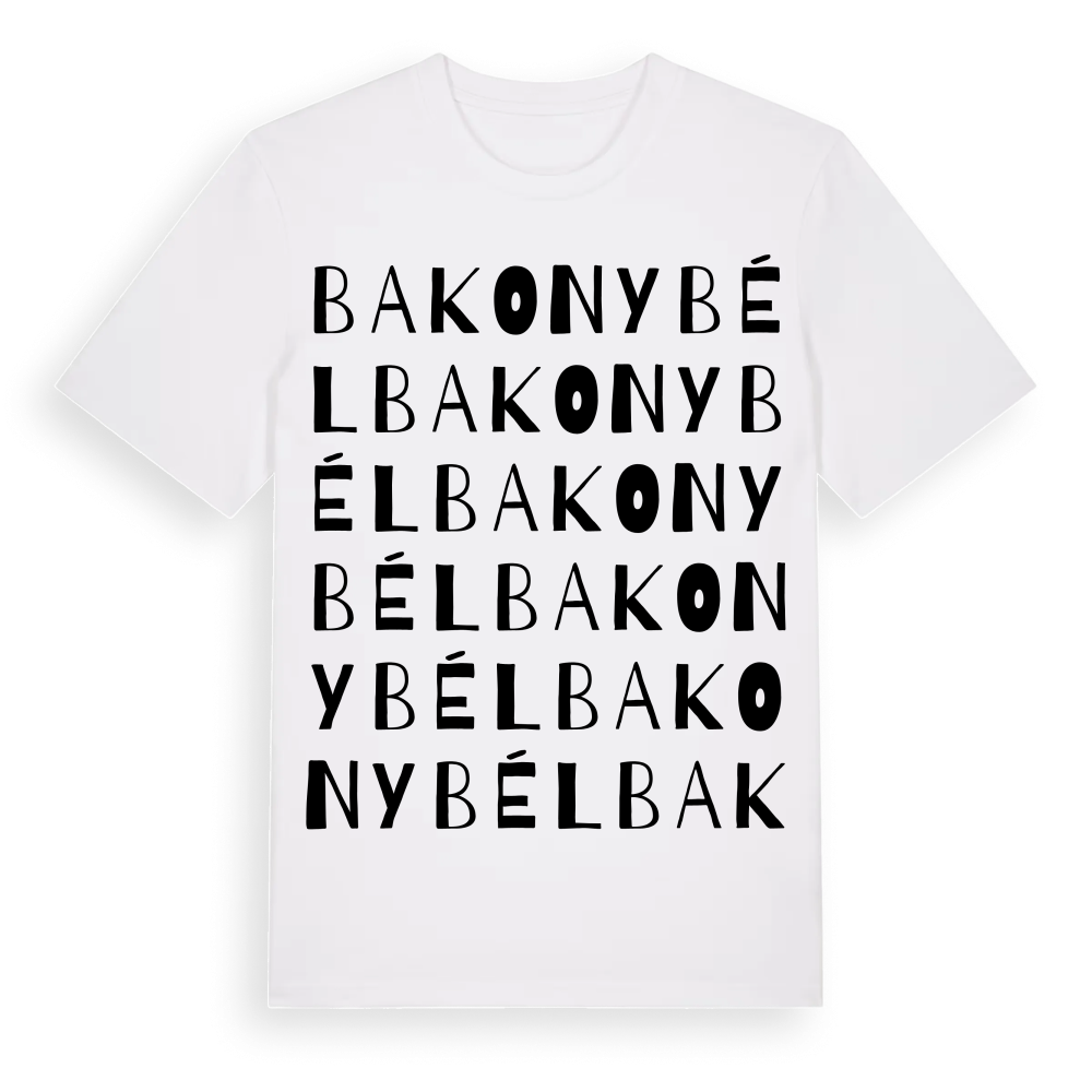 Bakonybél ordlek t-shirt – White, i miljö