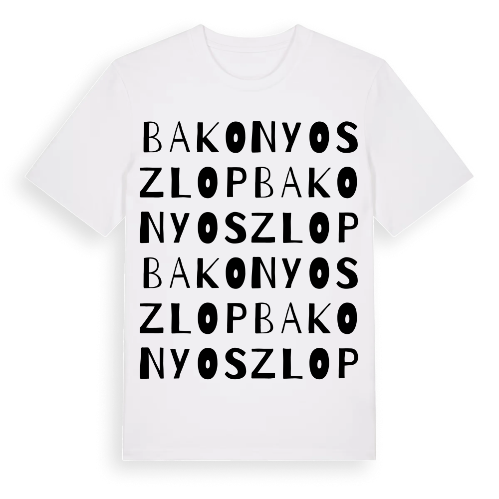 Bakonyoszlop ordlek t-shirt – White, i miljö