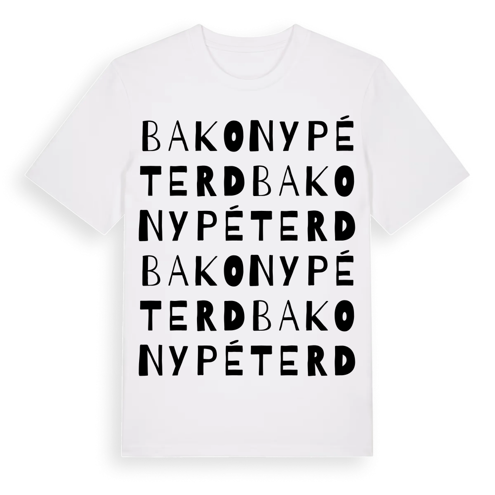 Bakonypéterd ordlek t-shirt – White, i miljö