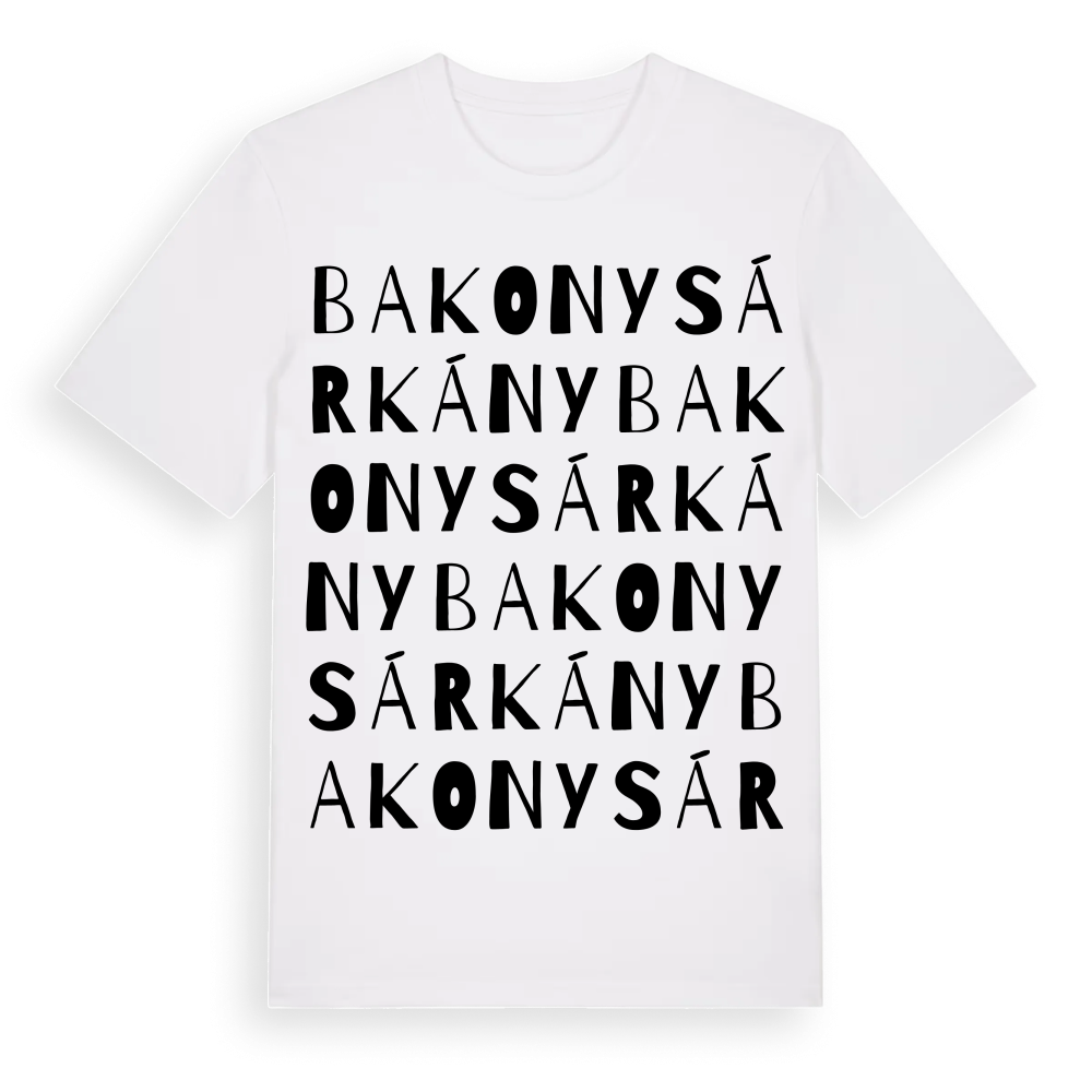 Bakonysárkány ordlek t-shirt – White, i miljö