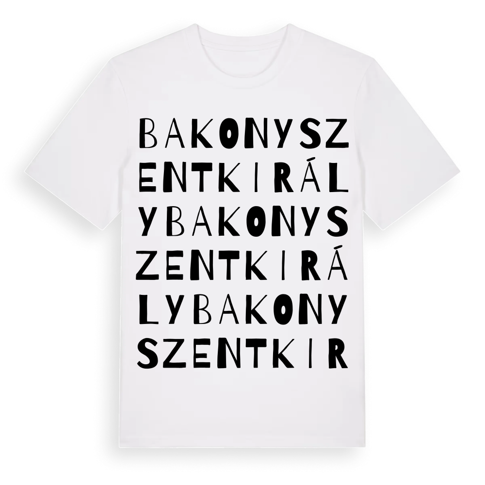 Bakonyszentkirály ordlek t-shirt – White, i miljö