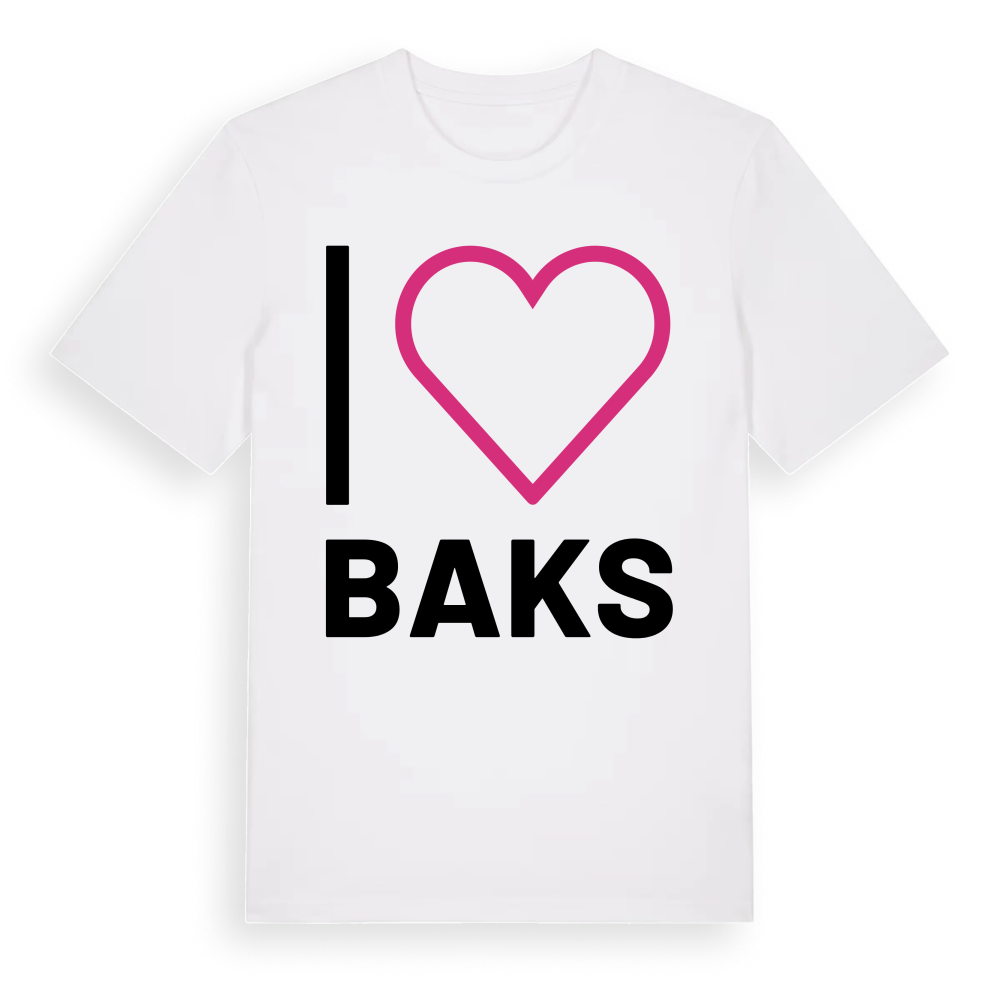 Jag älskar Baks t-shirt stort tryck – White, i miljö