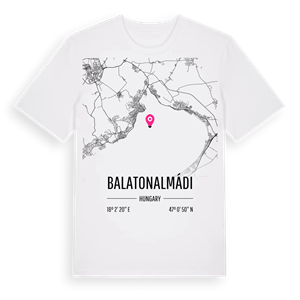 Balatonalmádi karta t-shirt – ekologisk bomull t-shirt från Pinshirt