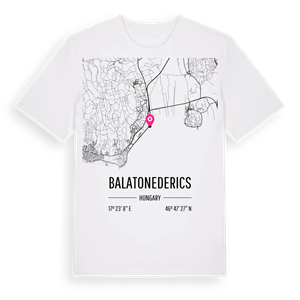 Balatonederics karta t-shirt – ekologisk bomull t-shirt från Pinshirt