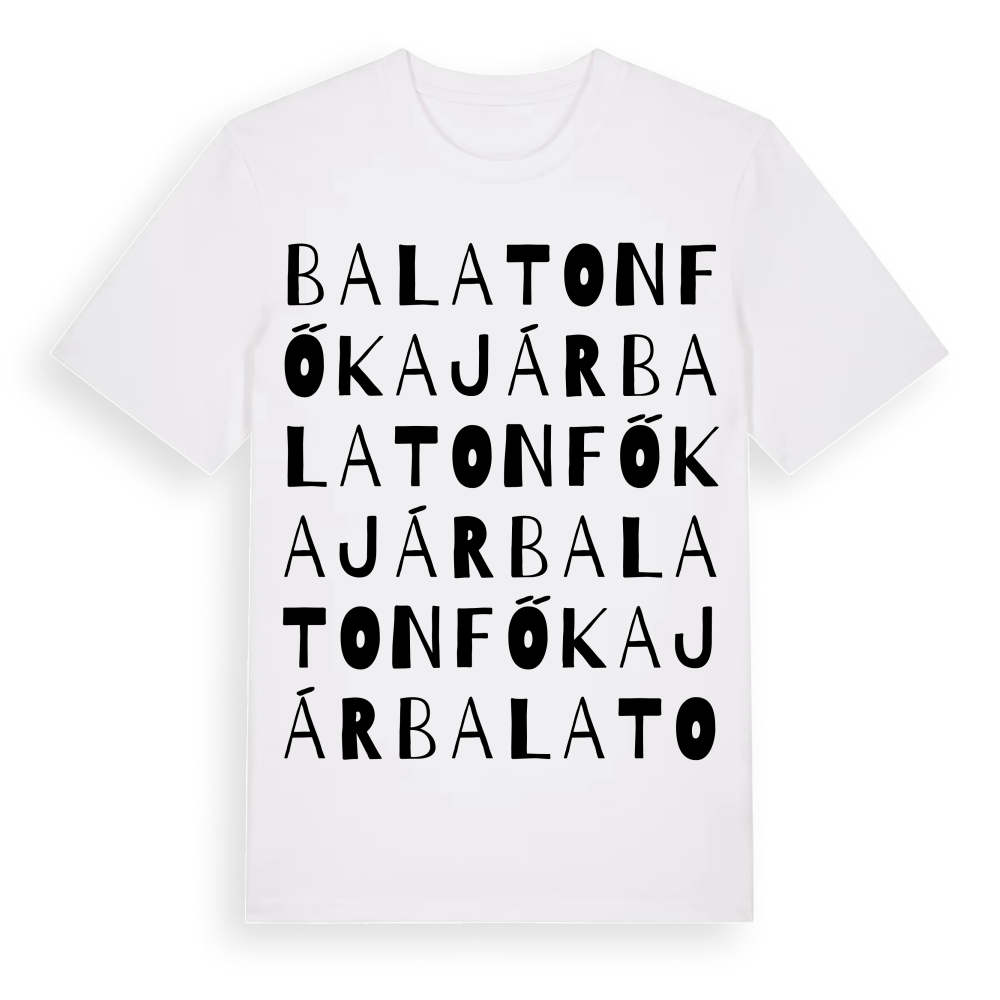 Balatonfőkajár ordlek t-shirt – White, i miljö