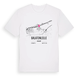 Balatonlelle karta t-shirt – ekologisk bomull t-shirt från Pinshirt