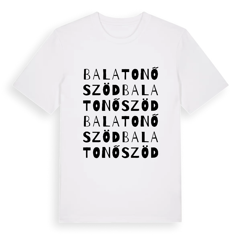 Balatonőszöd ordlek t-shirt – White, i miljö