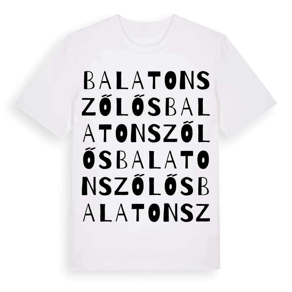 Balatonszőlős ordlek t-shirt – White, i miljö