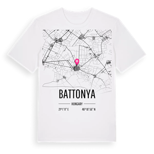 Battonya karta t-shirt – ekologisk bomull t-shirt från Pinshirt