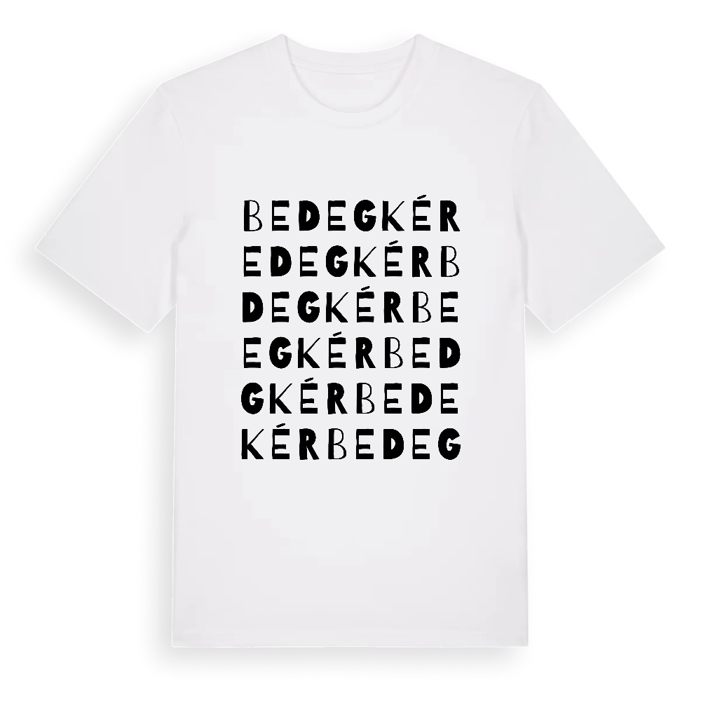Bedegkér ordlek t-shirt – White, i miljö