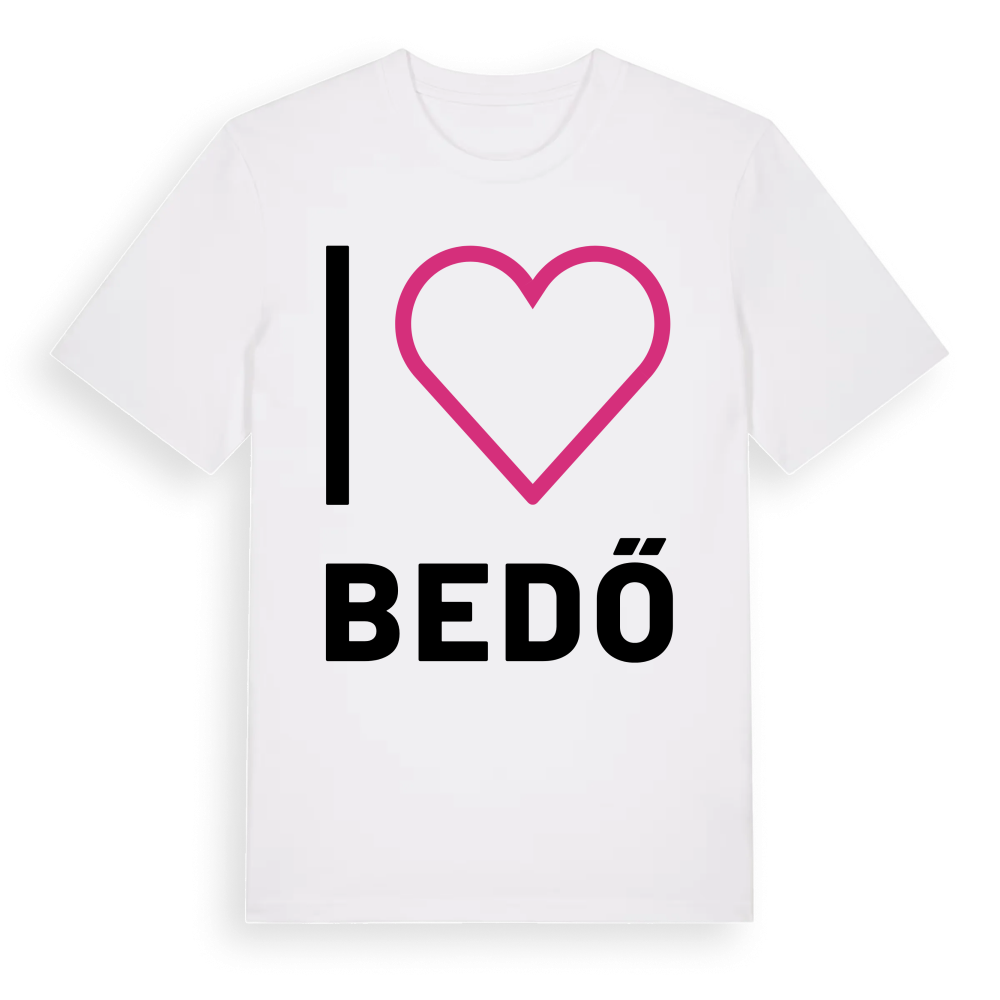 Jag älskar Bedő t-shirt stort tryck – White, i miljö