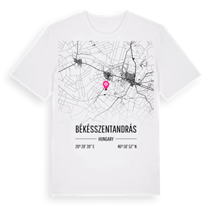 Békésszentandrás karta t-shirt – ekologisk bomull t-shirt från Pinshirt