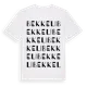 White t-shirt med Bekkeli ordlek t-shirt