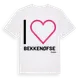 White t-shirt med Jag älskar Bekkenøfse t-shirt stort tryck