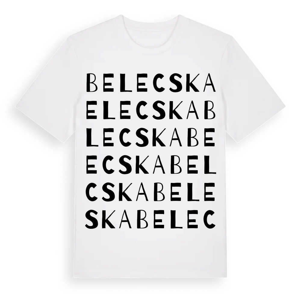 Belecska ordlek t-shirt – White, i miljö