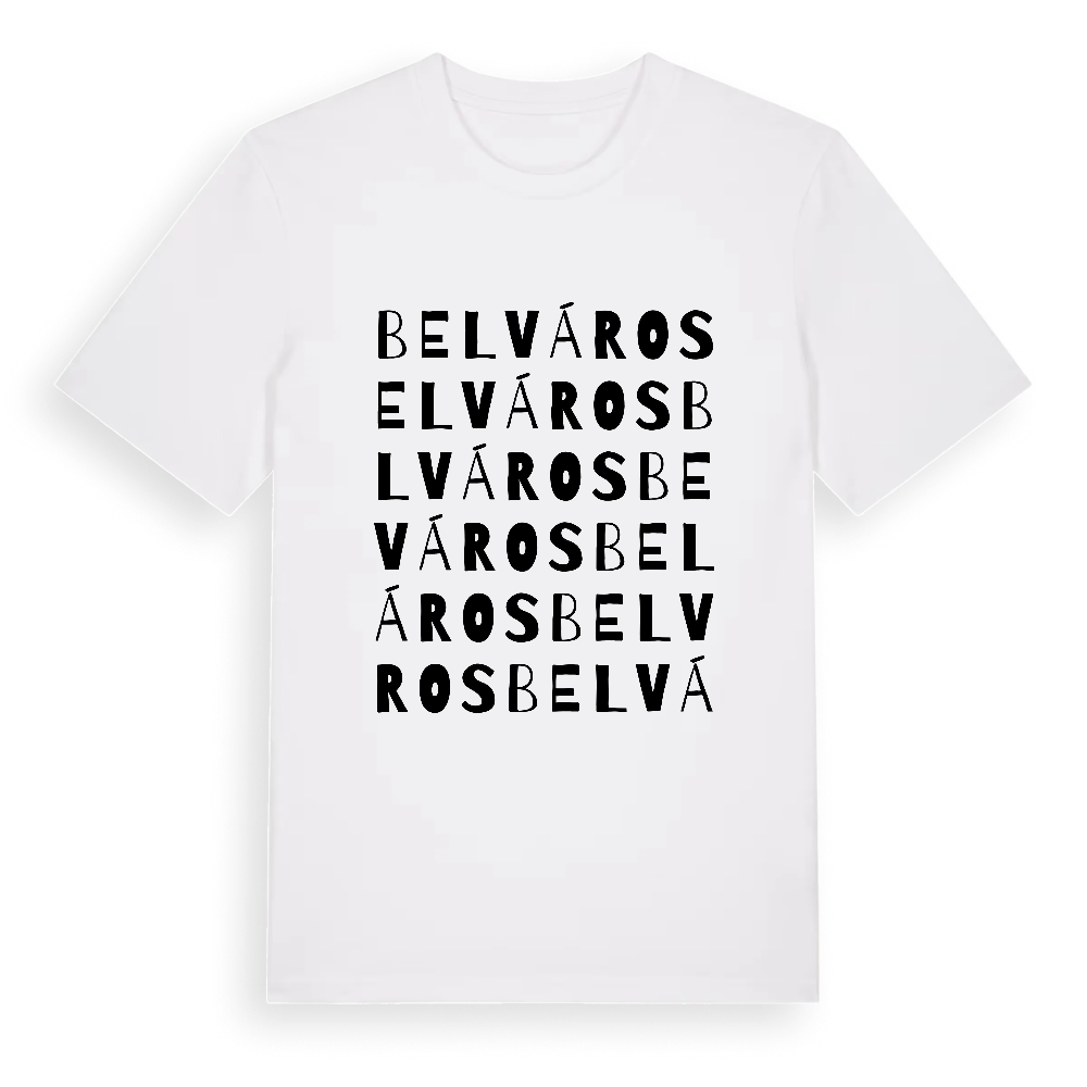 Belváros ordlek t-shirt – White, i miljö