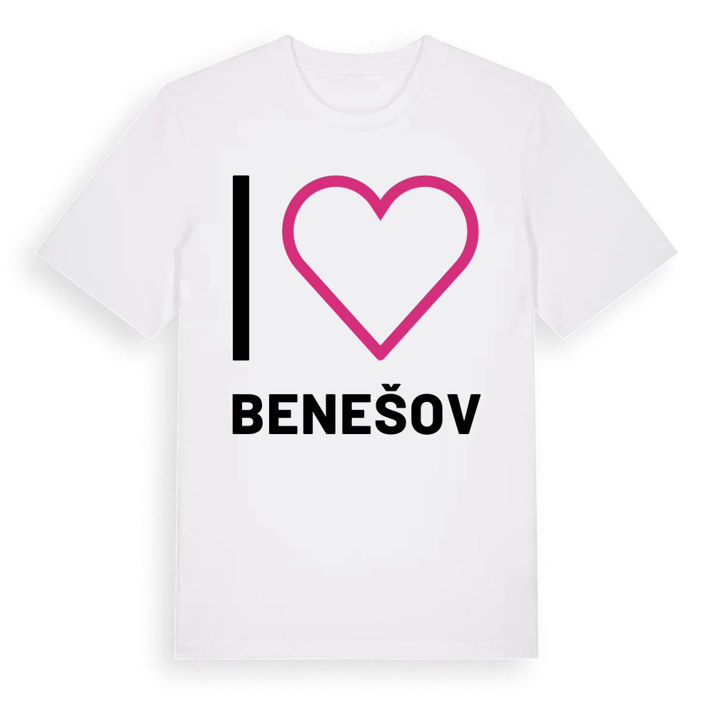 Jag älskar Benešov t-shirt stort tryck – White, i miljö