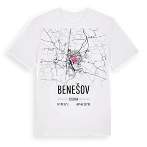 Benešov karta t-shirt – ekologisk bomull t-shirt från Pinshirt
