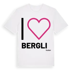 Jag älskar Bergli t-shirt stort tryck – ekologisk bomull t-shirt från Pinshirt