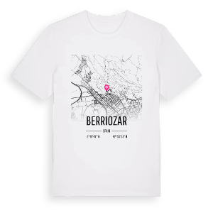 Berriozar karta t-shirt – ekologisk bomull t-shirt från Pinshirt