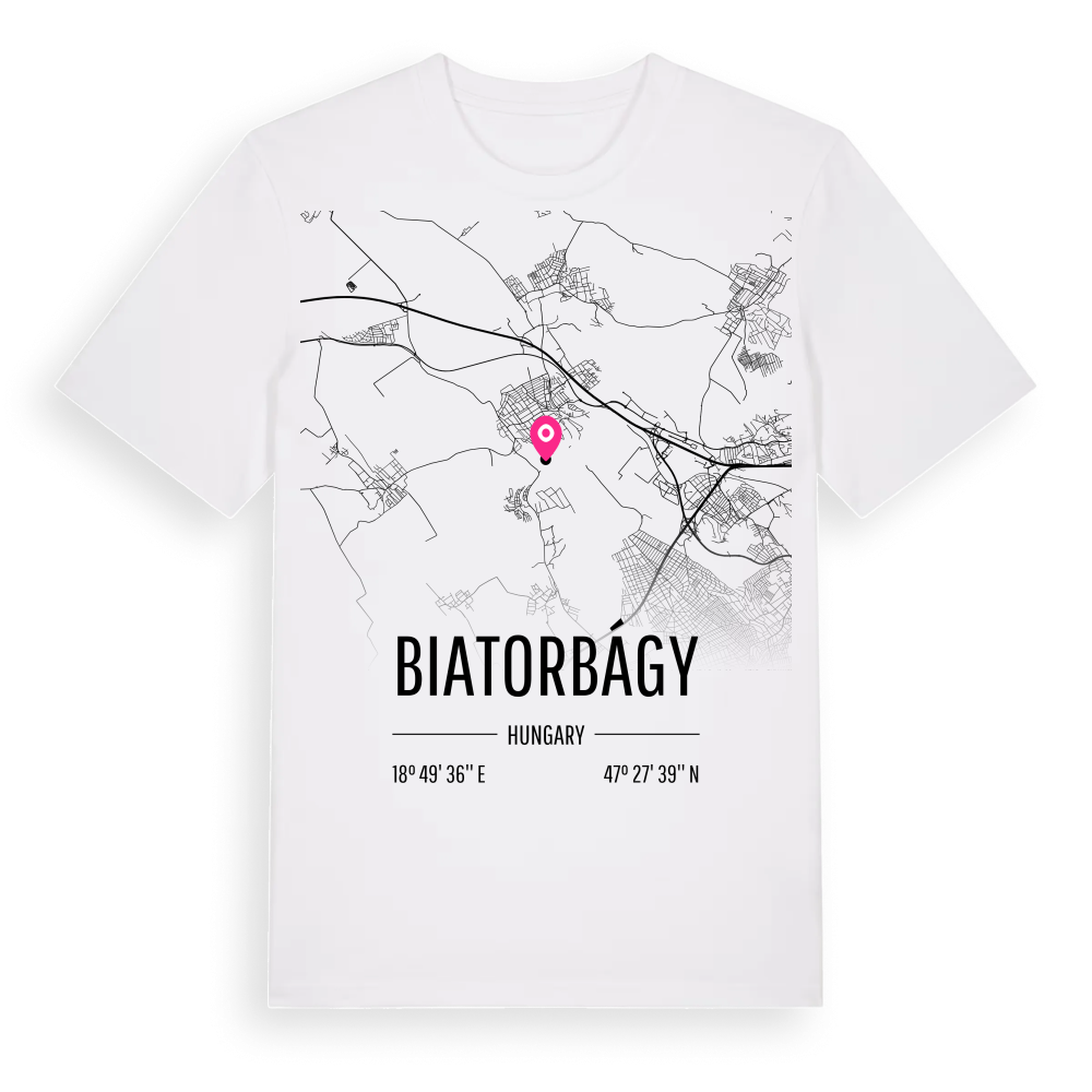 Biatorbágy karta t-shirt – White, i miljö