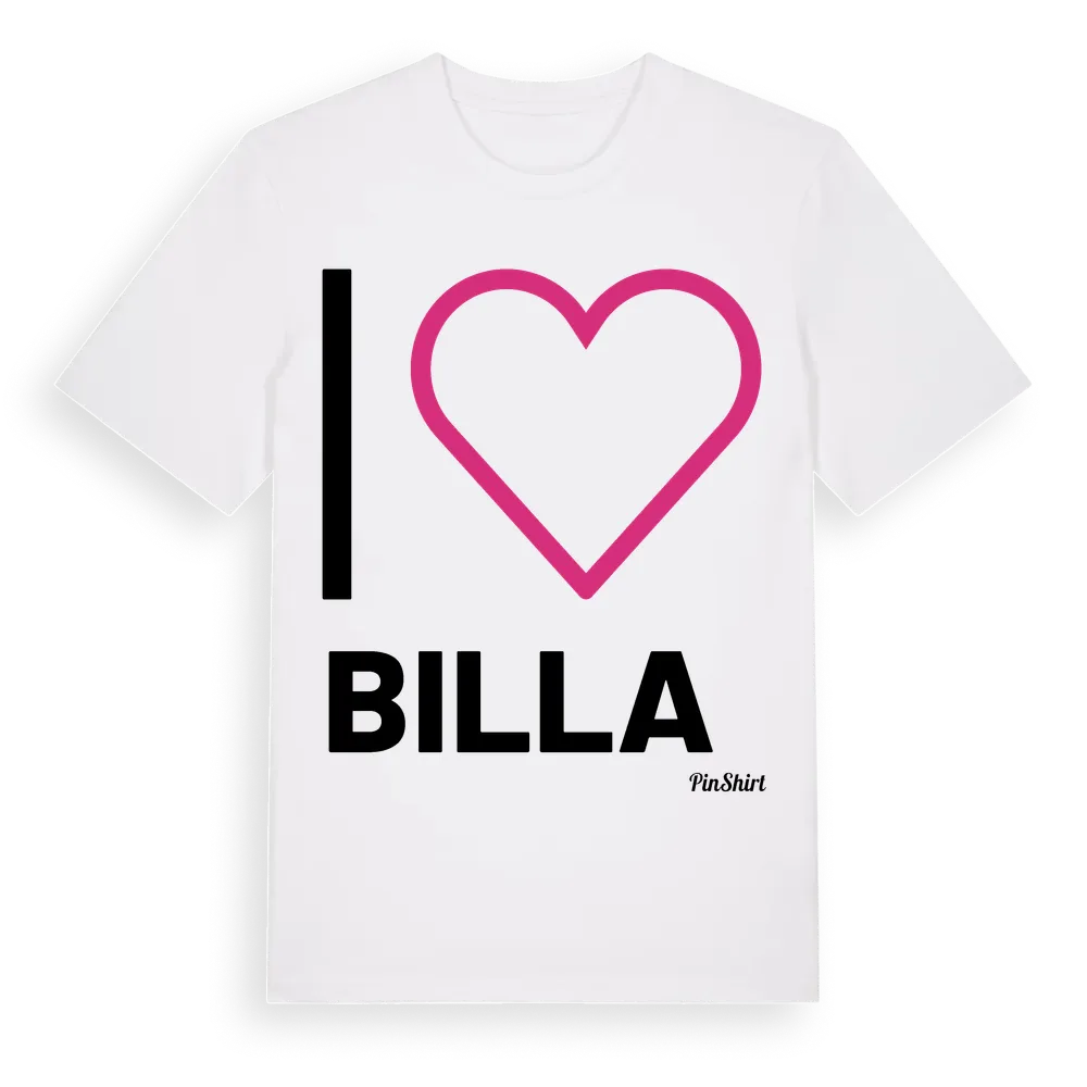 Jag älskar Billa t-shirt stort tryck i miljö