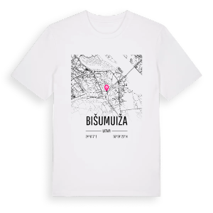 Bišumuiža karta t-shirt – ekologisk bomull t-shirt från Pinshirt