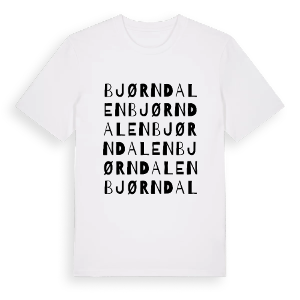 Bjørndalen ordlek t-shirt – ekologisk bomull t-shirt från PinShirt