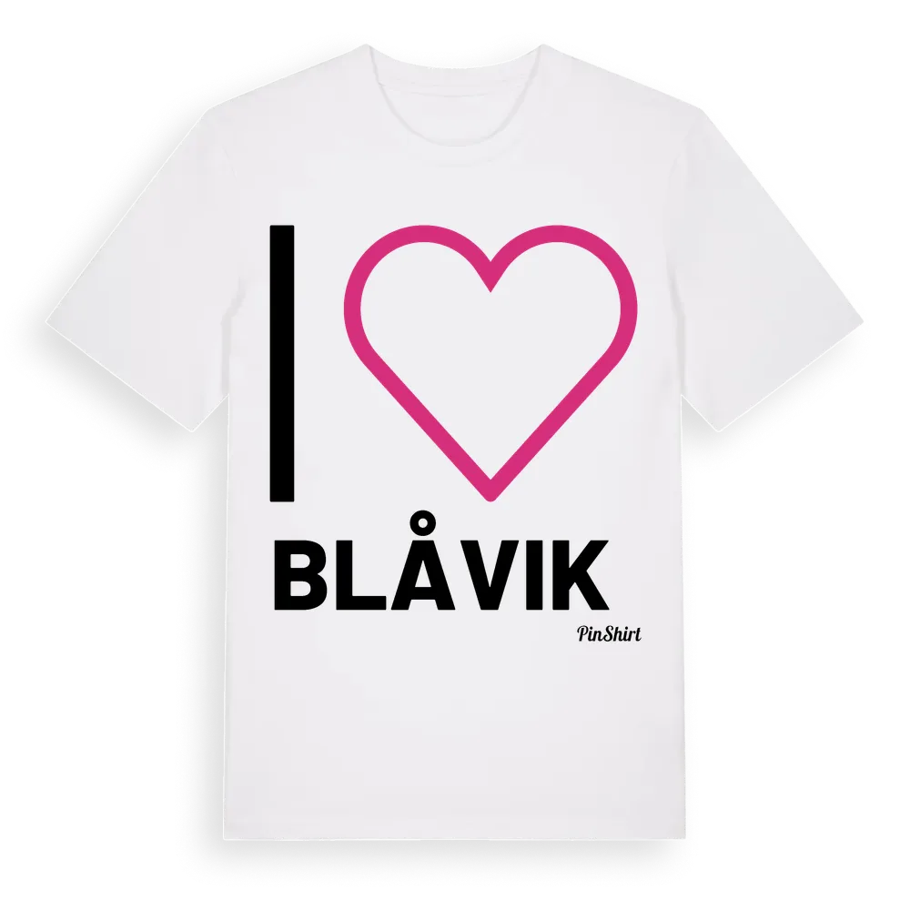 Jag älskar Blåvik t-shirt stort tryck i miljö