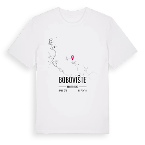 Bobovište karta t-shirt – ekologisk bomull t-shirt från Pinshirt