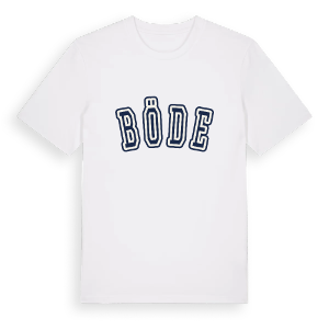 Böde college t-shirt – ekologisk bomull t-shirt från Pinshirt