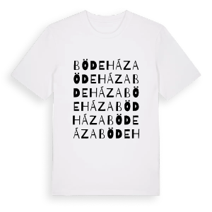 Bödeháza ordlek t-shirt – ekologisk bomull t-shirt från Pinshirt