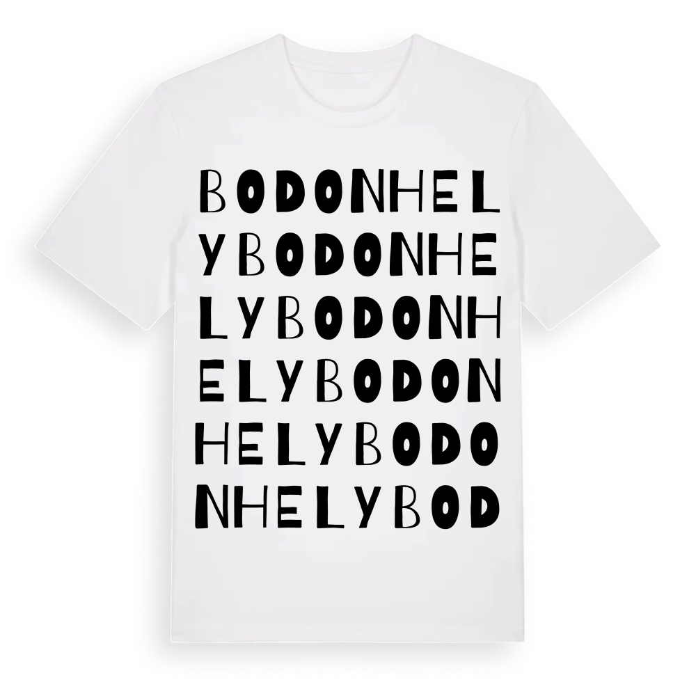 Bodonhely ordlek t-shirt – White, i miljö
