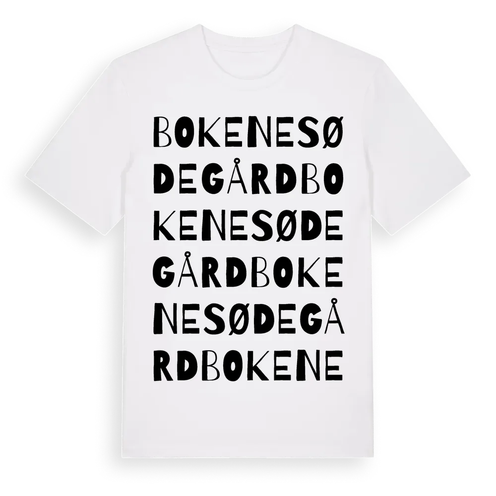 Bokenesødegård ordlek t-shirt i miljö