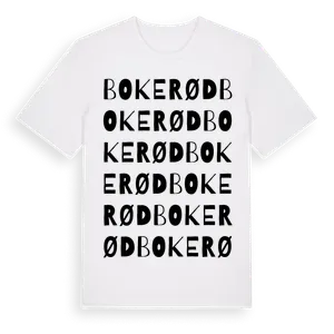 Bokerød ordlek t-shirt – ekologisk bomull t-shirt från Pinshirt