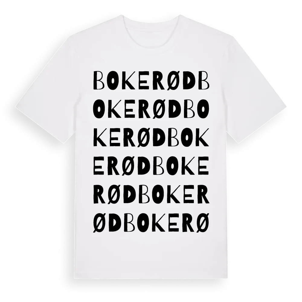 Bokerød ordlek t-shirt i miljö