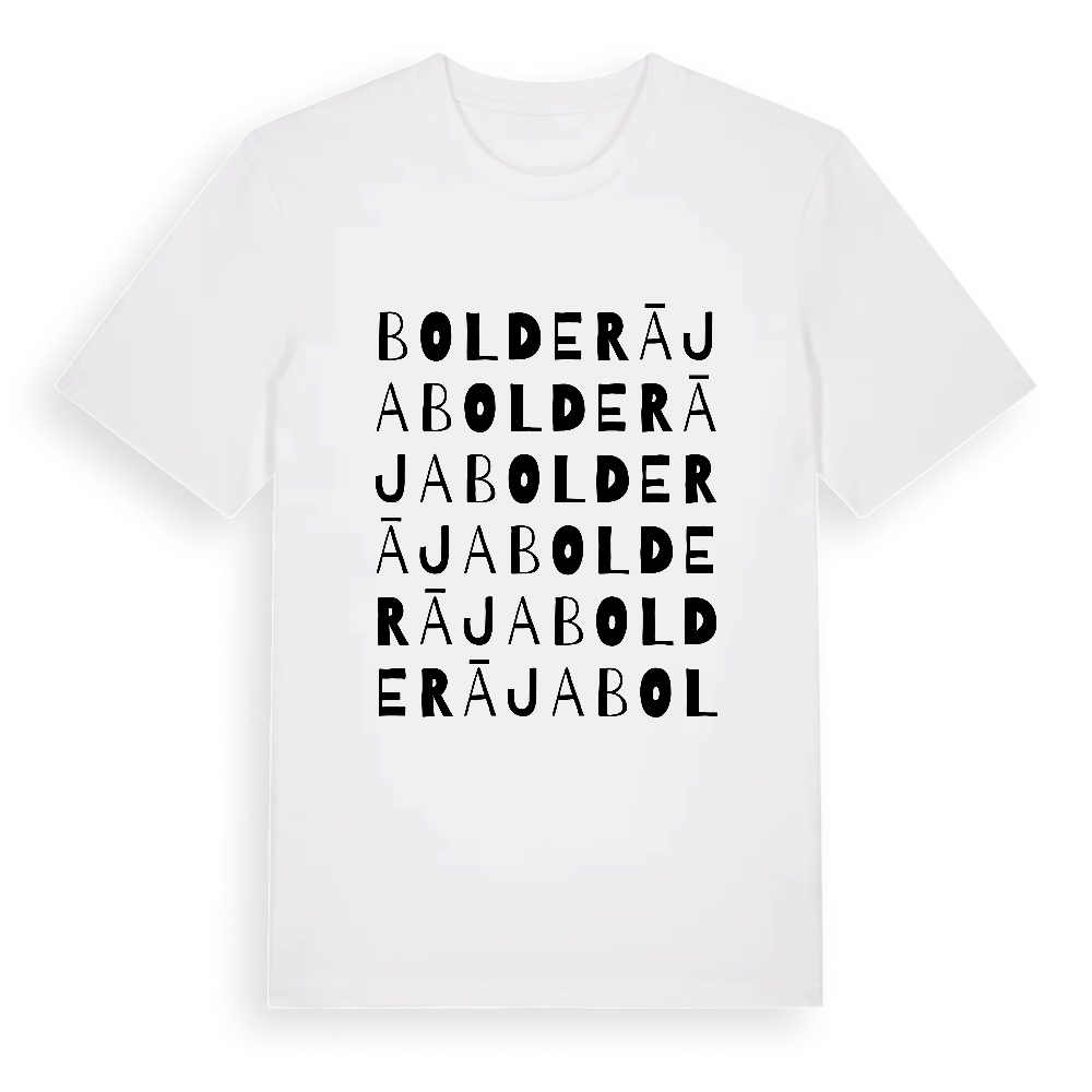 Bolderāja ordlek t-shirt – White, i miljö
