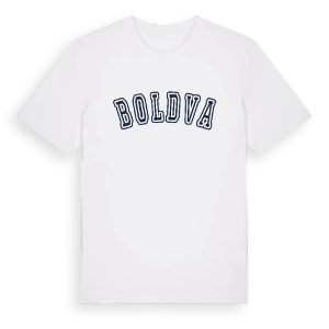 Boldva college t-shirt – ekologisk bomull t-shirt från Pinshirt