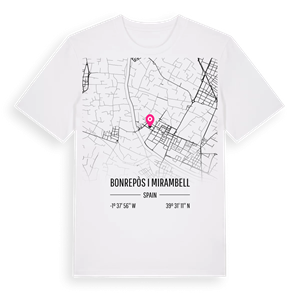 Bonrepòs i Mirambell karta t-shirt – ekologisk bomull t-shirt från Pinshirt