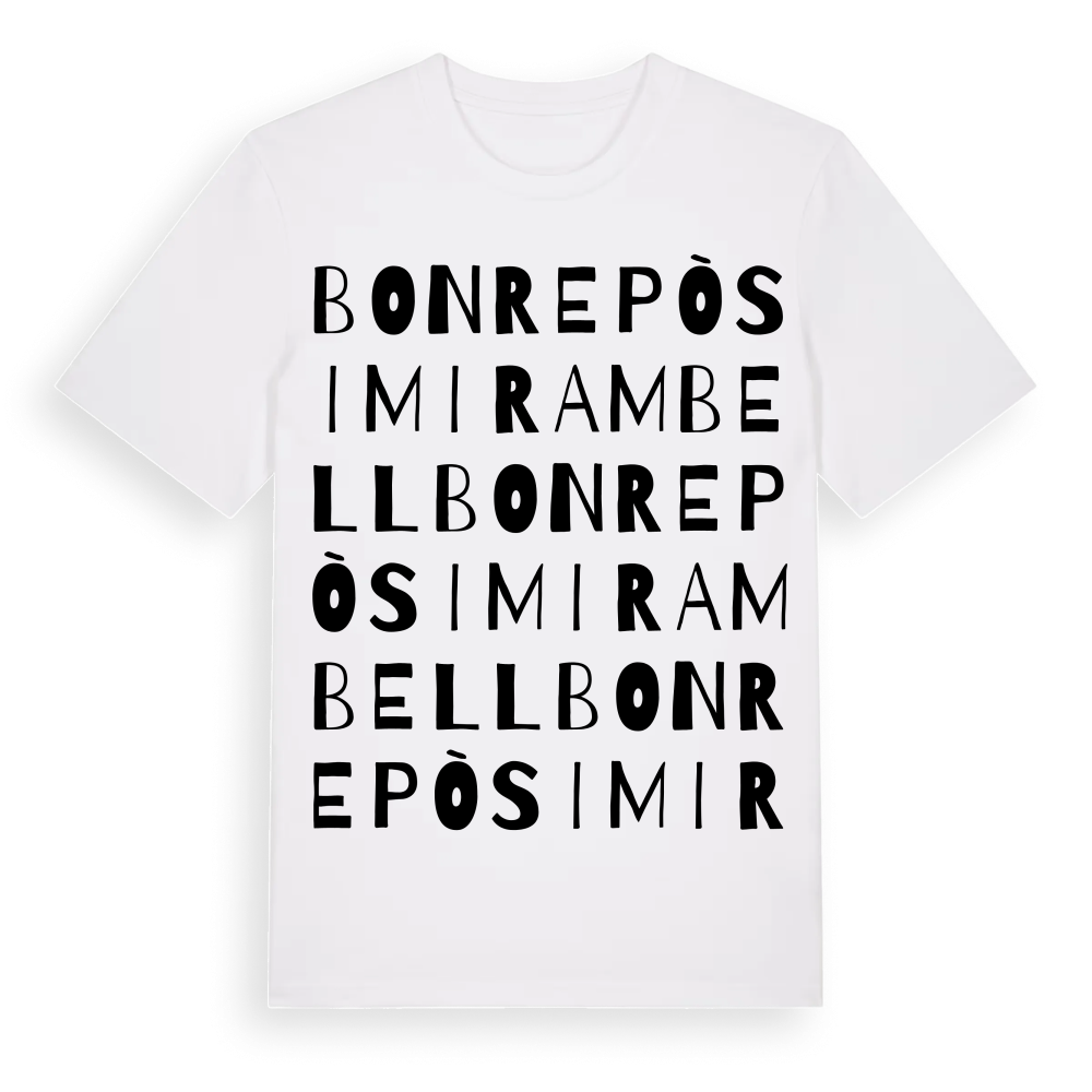 Bonrepòs i Mirambell ordlek t-shirt – White, i miljö