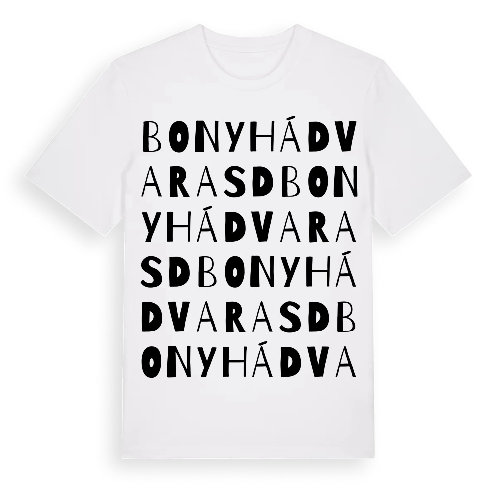 Bonyhádvarasd ordlek t-shirt – White, i miljö