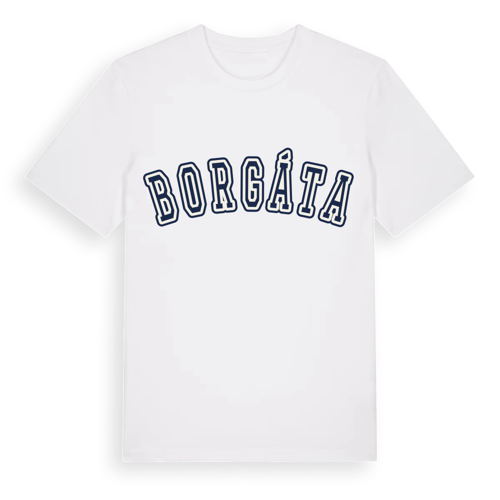 Borgáta college t-shirt – White, i miljö