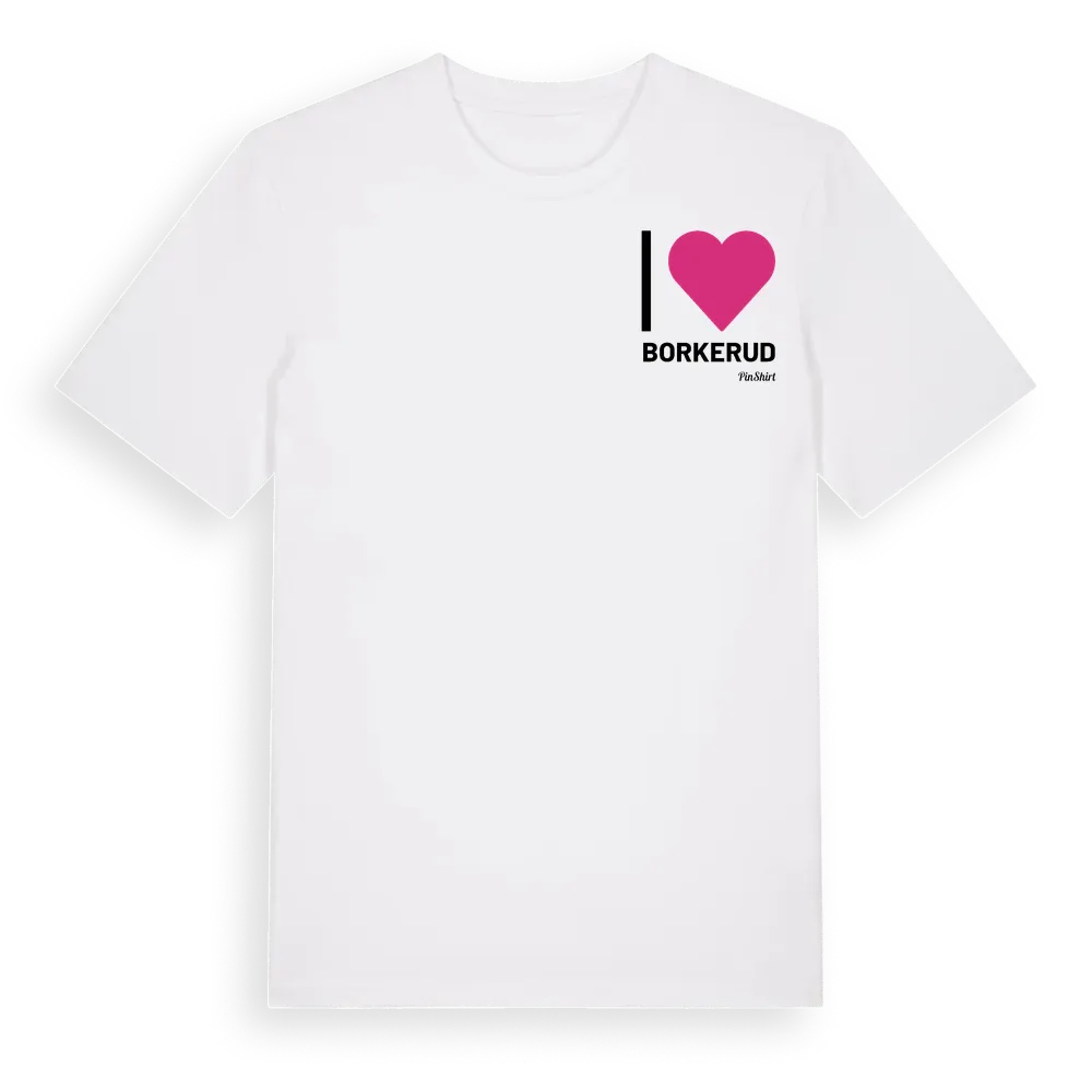 Jag älskar Borkerud t-shirt litet tryck i miljö